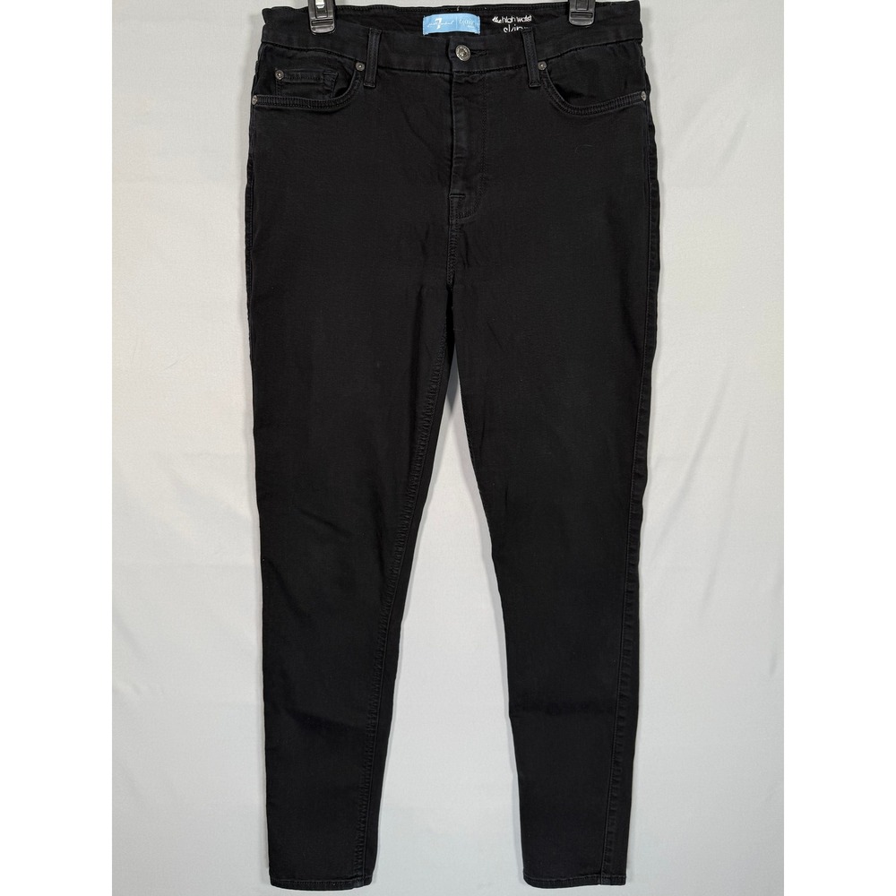 7 For All Mankind Blair High Waist Skinny Jeans Black Womens 31 AU0211930A - Picture 2 of 11